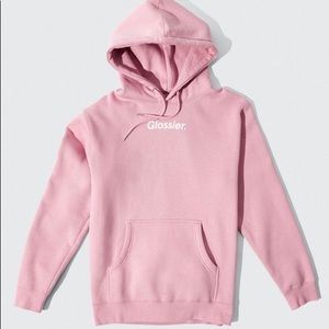 Pink glossier hoodie so cute
